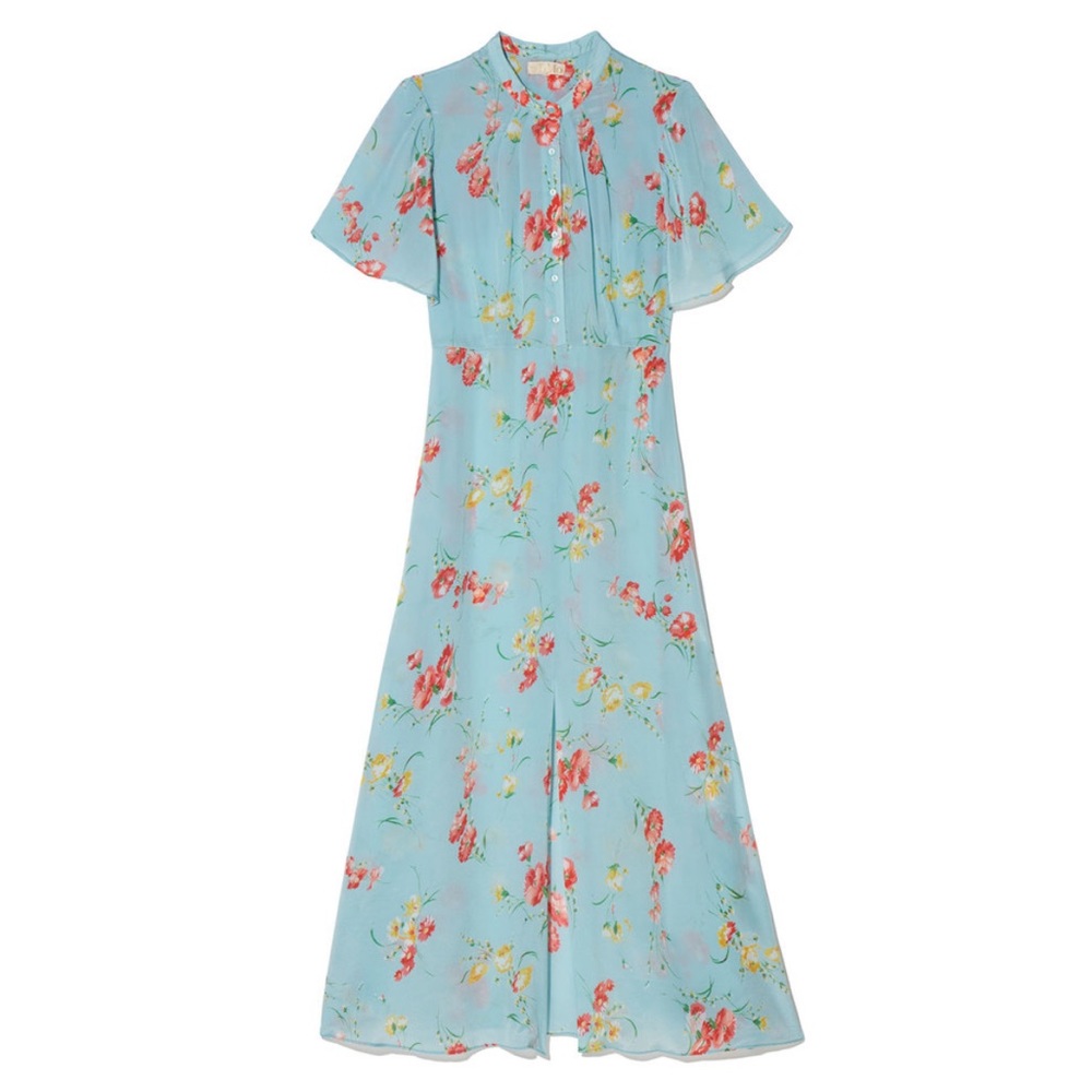 By Timo x Goop Blue Floral Midi Dress